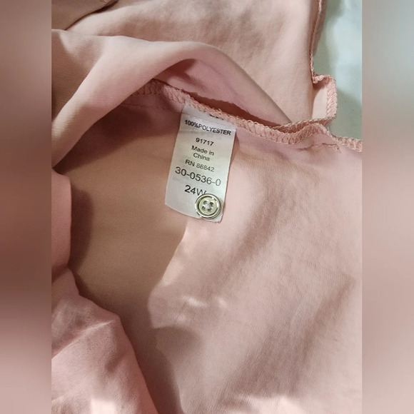 Roman's Tunic Womens Blush Button Up Blouse - Picture 7 of 11